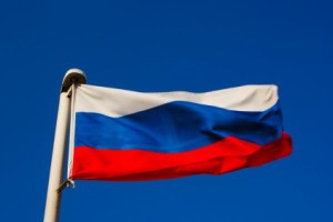 russia flag breeze