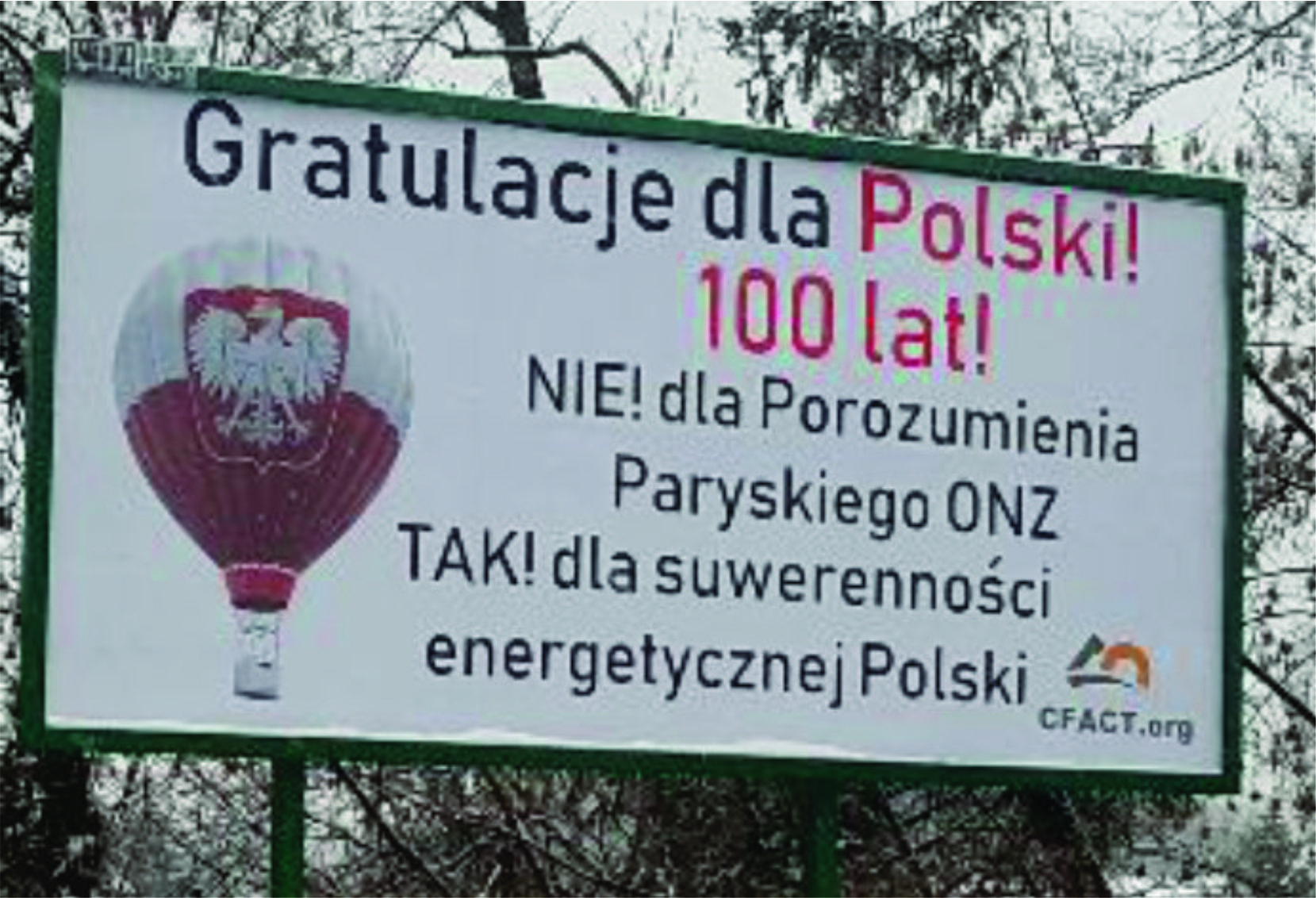 CFACT billboard: Energy independence for Poland!