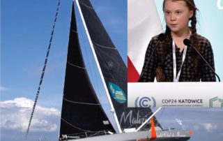 Climate kid Greta protesting oil on yacht made of hydrocarbons 1