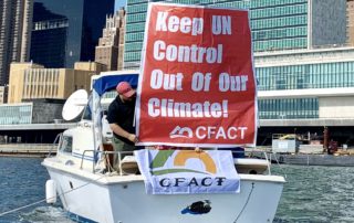 CFACT Unfurls Banner at UN HQ
