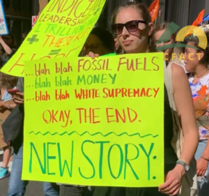 Signs from NYC "Youth Climate Strike" reveal true agenda 2