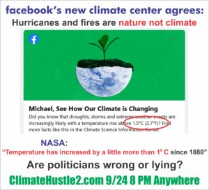 Facebook climate center shows hurricanes and fires are nature not climate 2