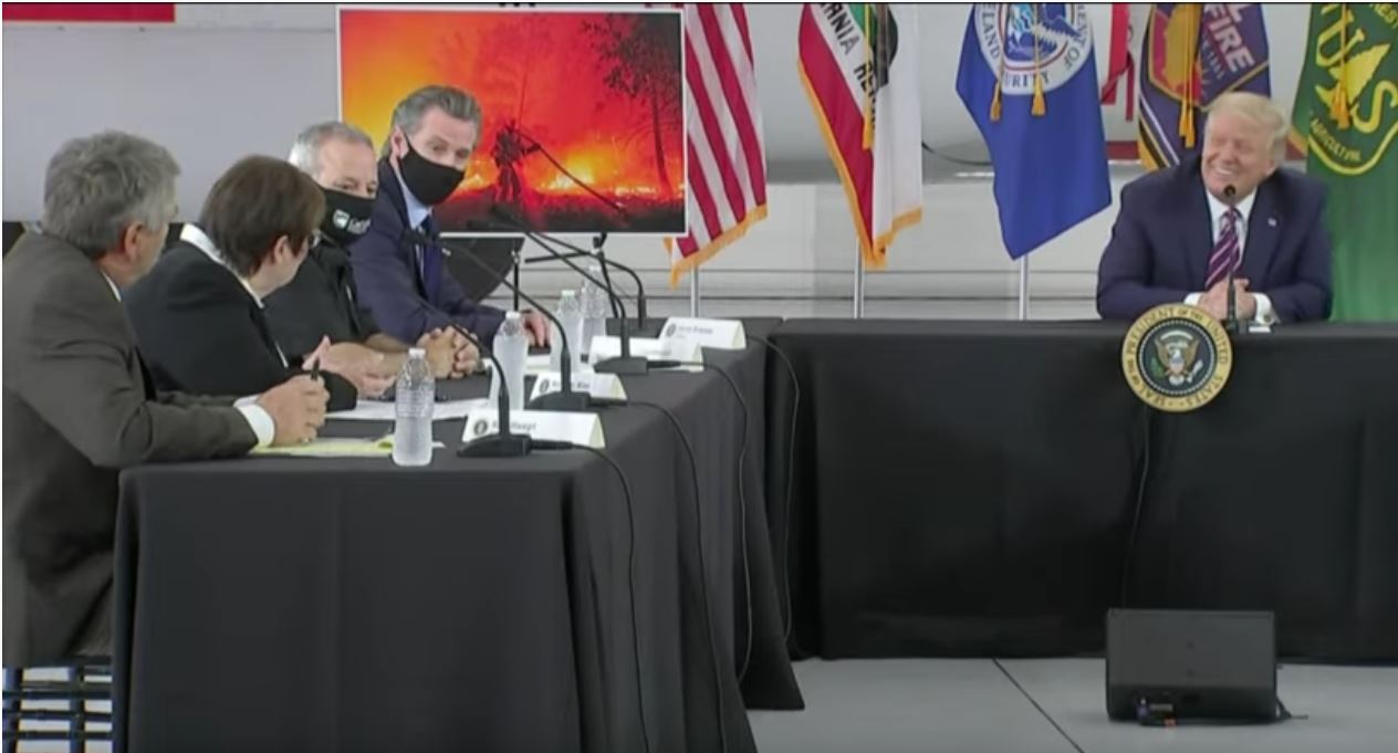 Watch President Trump meet with California officials on fire and climate