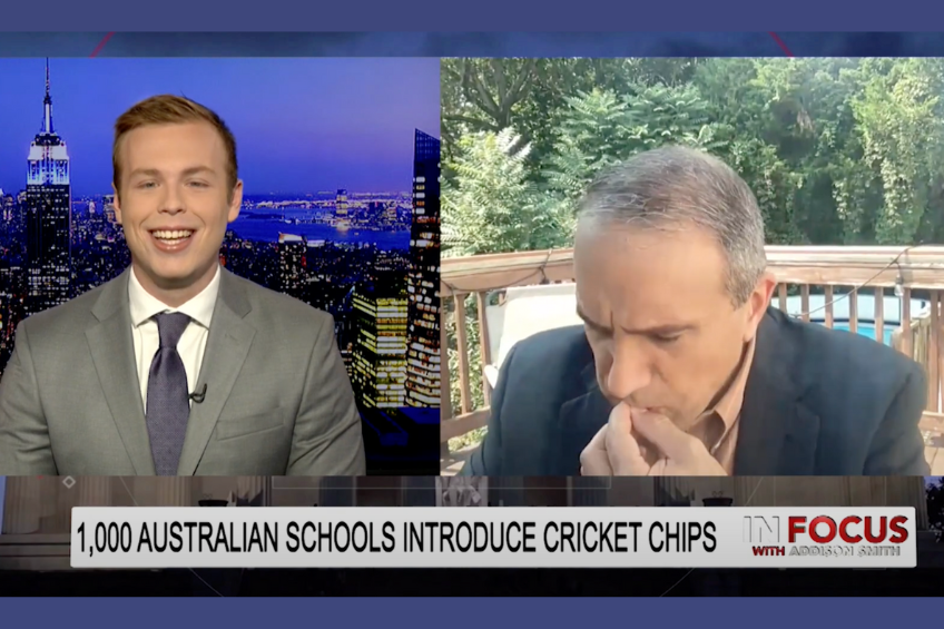 CFACT's Morano pretends to eat insect on OAN TV to criticize school "bug" snacks