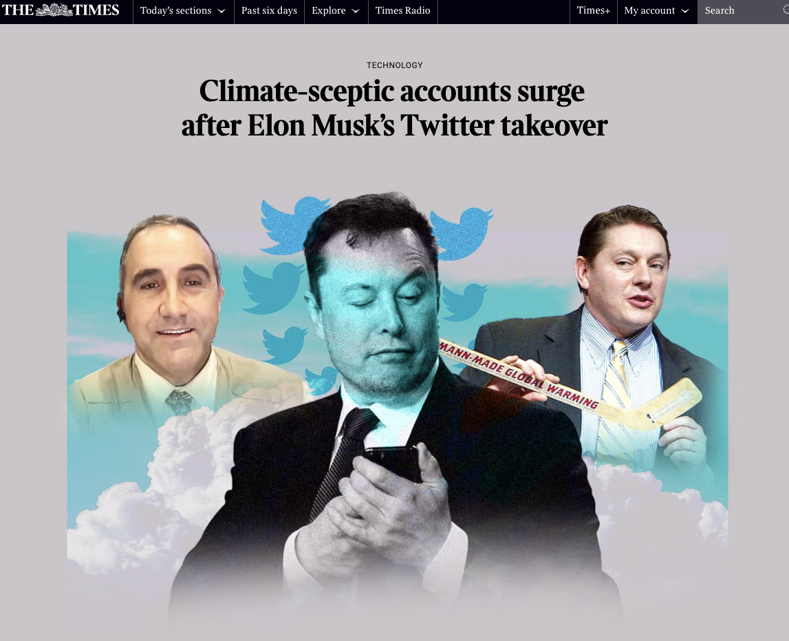 London Times graphic: Morano, Milloy and Musk!