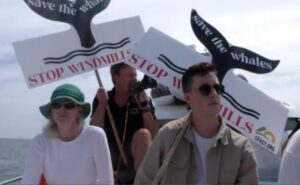 "Save the whales" CFACT boats protest offshore wind construction 1