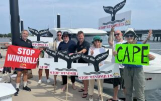 "Save the whales" CFACT boats protest offshore wind construction