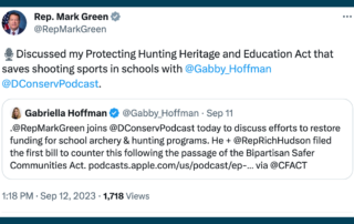 Rep. Mark Green on protecting school archery and hunting programs
