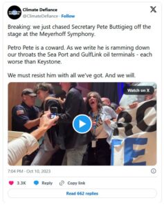Buttigieg chased off stage by climate protestors 1