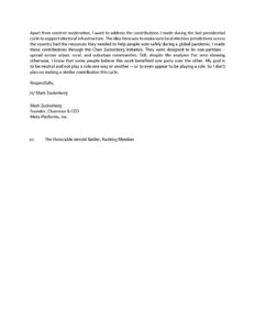 Read Mark Zuckerberg's letter: Biden/Harris pushed Facebook to censor speech 1