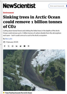 Scientists new plan to save the world by chopping down boreal forest and tossing it in the Arctic Ocean
