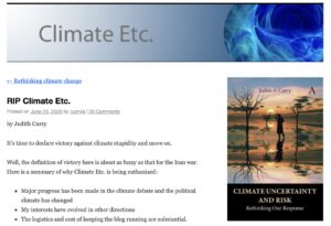 Climatologist Judith Curry retires her science blog
