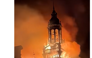 The Left set France -- fire watch Limoges city hall collapse